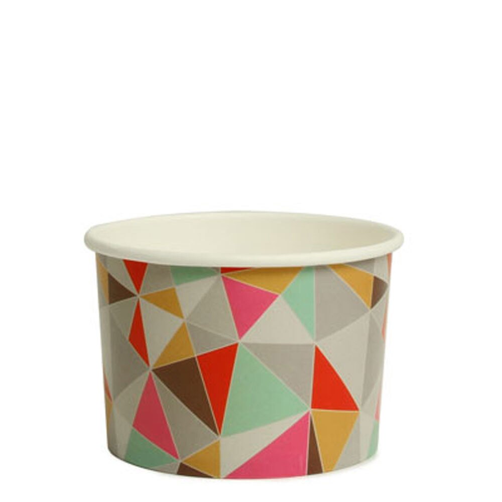 16oz Ice Cream Cups -Polygon Design- x 50 Pack_0